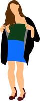 an illustration of isolated silhouette attractive girl vector