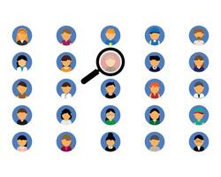 Screening process in recruitment to find the talent vector