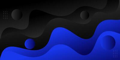 Modern blue and black geometric business banner design. Creative banner design with wave shape. Simple horizontal banner. Eps10 vector