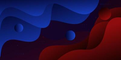 Modern red blue geometric business banner design. Creative banner design with wave and circle shape as template. Simple horizontal banner. Eps10 vector