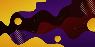 Modern purple and orange geometric business banner design. Creative banner design with wave shape on dark background for template. Simple horizontal banner. eps10 vector