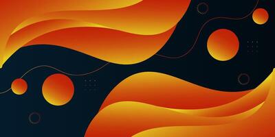 Premium colorful wavy background with soft orange gradient on dark background. eps10 vector