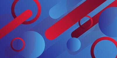 Abstract colorful blue and red 3D background. Trendy dynamic circle shape overlapping pattern. Eps10 vector