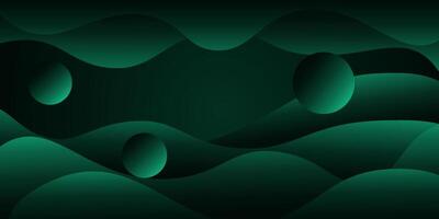 Dark green abstract background with paper cut with liquid dark color in the background. Geometric wavy shape pattern. Eps10 vector