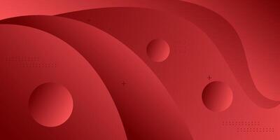 Abstract soft red gradient 3D background. Simple wave shadow with circle pattern design. Eps10 vector
