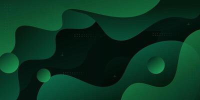 Dark green wave background with simple shapes and patterns. Simple green wave design. Modern geometric shape concept. eps10 vector