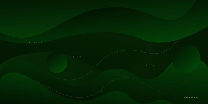 Dark green abstract background paper cut with dynamic color waves in the background. Geometric wave shape pattern. eps10