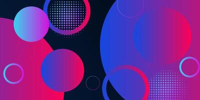Abstract 3D colorful gradient background in pink and blue. Overlapping circles layers with simple pattern. Eps10 vector