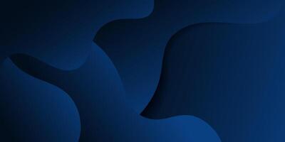 Dark blue abstract background with paper cut with liquid black gradient color in the background. Geometric wavy shape pattern. Eps10 vector