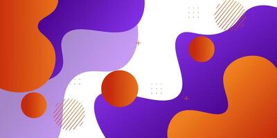 Purple and orange geometric business banner design. Colorful creative banner design with wave shape on white background. Simple horizontal banner. Eps10 vector