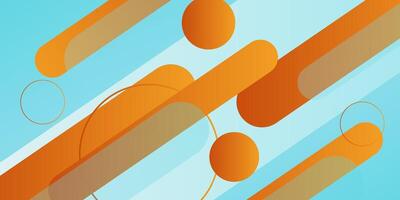 Abstract colorful orange and blue 3D background. Trendy dynamic circle shape overlapping pattern. Eps10 vector