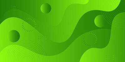 Simple green gradient textured background design with wavy background in 3D style. Eps10 vector