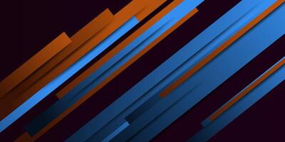 Abstract 3D background overlapping orange and blue shapes on dark background. Simple pattern on background. Eps10 vector