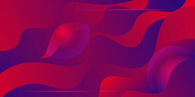 Colorful 3D abstract waves with blue and red gradient colors. Overlapping paper cut wave pattern background. vector