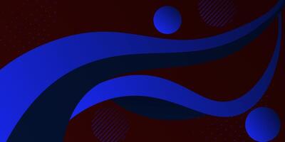Blue geometric business banner design. Creative banner design with wave and line shape as template. Simple design on red horizontal banner. vector