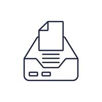 Inbox icons line collection vector