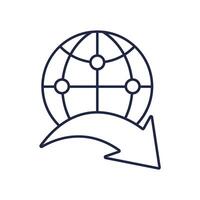 Worldwide icons line collection vector