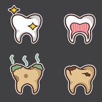 set of tooth good for sticker, element design, badge, icon, print design, etc vector