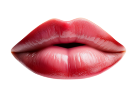 Close-up of luscious red lips with a hint of gloss png