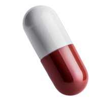 A red and white pill on a transparent background png