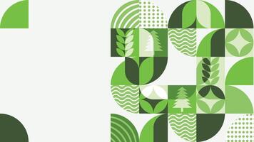 Modern Geometric Background. Green Background With Environmental Theme. Simple Green Background With Plant Concept vector