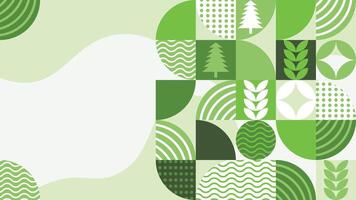 Minimalist Geometric Background. Green Background With Environmental Theme. Modern Green Background With Plant Concept vector