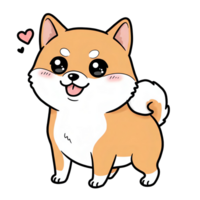 A cute dog with a heart on its head png