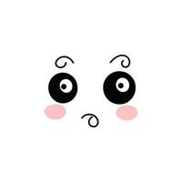 Funny Kawaii Face Clipart Design and Isolated Illustration vector