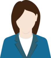 Minimalist businesswoman icon with tie isolated on background. Concept for business poster design, and user profile. png