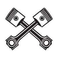 Crossed Engine Pistons - Symbol of Strength and Precision vector