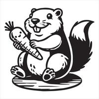Groundhog's Joyful Laughter Leading the Way to Spring vector