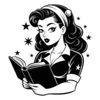 Cozy Scene with a Girl Reading a Book vector