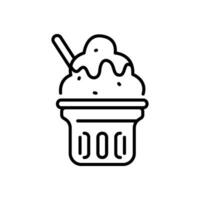 shaved ice icon, line style icon vector
