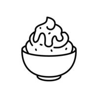 Shaved ice symbol, outlined icon vector