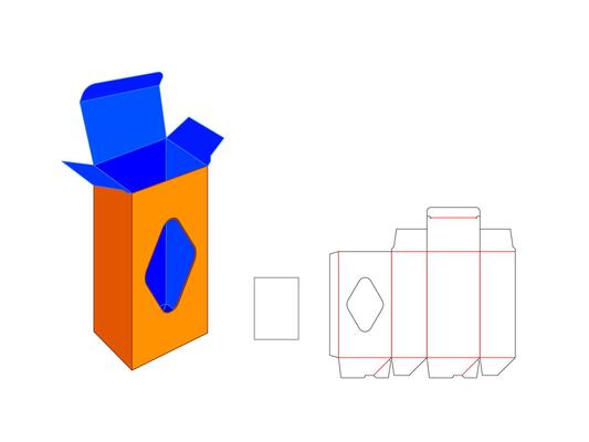 Auto Bottom Lock Box LASER CUT Template Ideal for small tubes, pens, or narrow Products