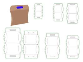 Custom pillow box dieline template vector