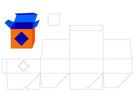 Auto Bottom Lock Box LASER CUT Template for flat packed products or heavier contents vector