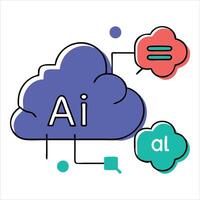 AI and Machine Learning Cloud-Based Intelligence vector