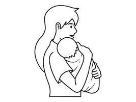 Mother Day Line Art vector