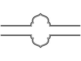 hand drawn Ramadan Frame Black and White vector