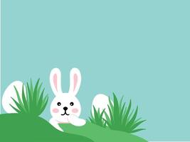 Easter Egg Bunny on the Grass vector