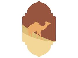 Ramadan Frame Camel Background Illustration vector
