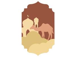 Ramadan Mosque and Camel Background vector