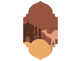 Ramadan Mosque and Camel vector
