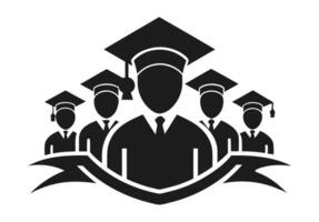 Group of Graduates Symbol Representing Education and Success vector