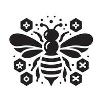 Ornate Bee Silhouette Design for Branding or Print vector