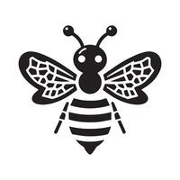 Ornate Bee Silhouette Design for Decorative Use vector