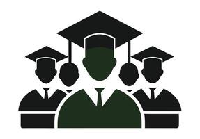 Group of Graduating Students in a Circle Symbol vector