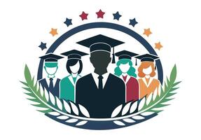 Group of Graduates Connected in a Network vector
