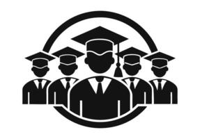 Group of Graduates Under a Supporting Arch vector
